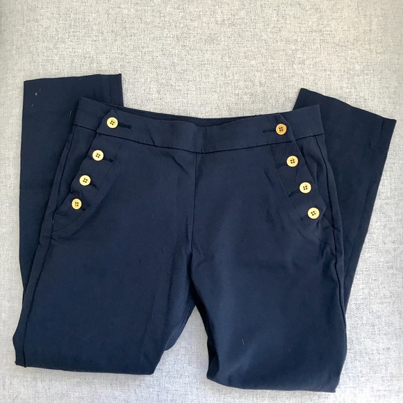 Navy Blue Stretch Business Casual Pant - Picture 4 of 5